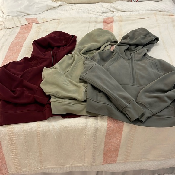 lululemon athletica Tops - Three lululemon scuba oversized quarter zips size M/L!